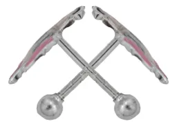 Aretes Huggies Plata 925 Bola Rosa Artesanal Joyería Fina Mexicana - Imagen 2