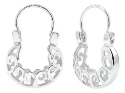 Aretes Arracada Plata 999 Diseño Espiral Calado - Imagen 1