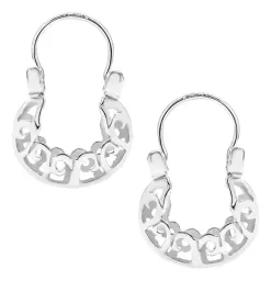Aretes Arracada Plata 999 Diseño Espiral Calado - Imagen 2