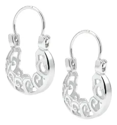Aretes Arracada Plata 999 Diseño Espiral Calado - Imagen 3