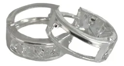 Aretes Arracada Plata 925 con Zirconia Geométricos - Imagen 1