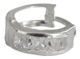 Aretes Arracada Plata 925 con Zirconia Geométricos - Imagen 2
