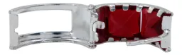 Aretes Huggies Plata 925 con Zirconias Rojas Vibrantes - Imagen 2