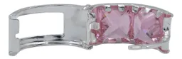 Aretes Colgante Plata 925 Zirconia Rosa Brillante - Imagen 2