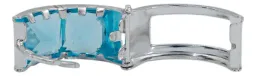 Aretes Huggies Plata 925 Zirconia Celeste Modernos - Imagen 2