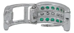 Aretes Huggies Plata 925 Zirconia Verde para Mujer - Imagen 4