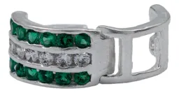 Aretes Huggies Plata 925 Zirconia Verde para Mujer - Imagen 5