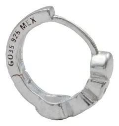 Aretes Huggies Plata 925 Zirconias Corazón Medianos - Imagen 4