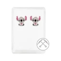 Aretes Huggies Plata 925 Bola Rosa Artesanal Joyería Fina Mexicana - Imagen 1