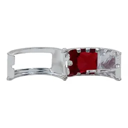 Aretes Huggies Plata 925 con Zirconia Roja para Mujer - Imagen 2