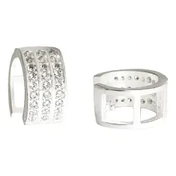 Aretes Huggies Plata 925 con Zirconias Brillantes Unisex - Imagen 1
