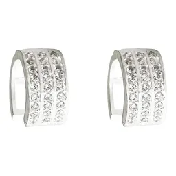 Aretes Huggies Plata 925 con Zirconias Brillantes Unisex - Imagen 2