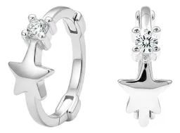 Aretes Huggies Plata 925 Estrella con Zirconia - Imagen 1