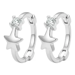 Aretes Huggies Plata 925 Estrella con Zirconia - Imagen 3