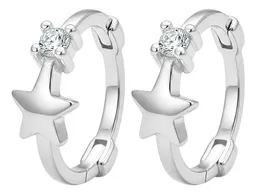 Aretes Huggies Plata 925 Estrella con Zirconia - Imagen 3