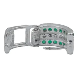 Aretes Huggies Plata 925 Zirconia Verde para Mujer - Imagen 4