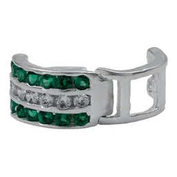 Aretes Huggies Plata 925 Zirconia Verde para Mujer - Imagen 5