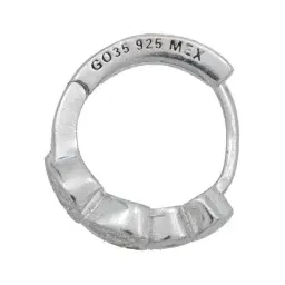 Aretes Huggies Plata 925 Zirconias Corazón Medianos - Imagen 3