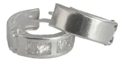 Aretes Arracada Plata 925 con Zirconia Blanca - Imagen 1