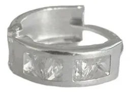 Aretes Arracada Plata 925 con Zirconia Blanca - Imagen 4