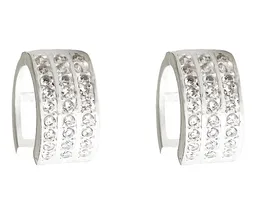 Aretes Huggies Plata 925 con Zirconias Brillantes Unisex - Imagen 2