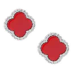 Aretes Mariposa Plata 925 Trébol Cuatro Hojas Zirconia - Imagen 2