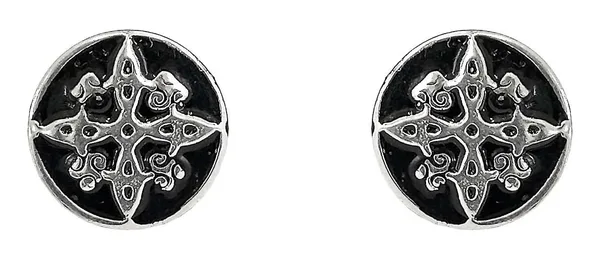 Aretes Broquel Plata 925 Nudo de Bruja Artesanal Protección - Imagen 1