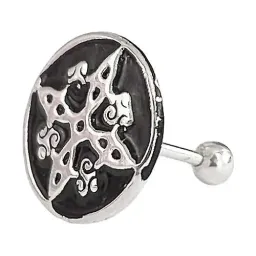 Aretes Broquel Plata 925 Nudo de Bruja Artesanal Protección - Imagen 2