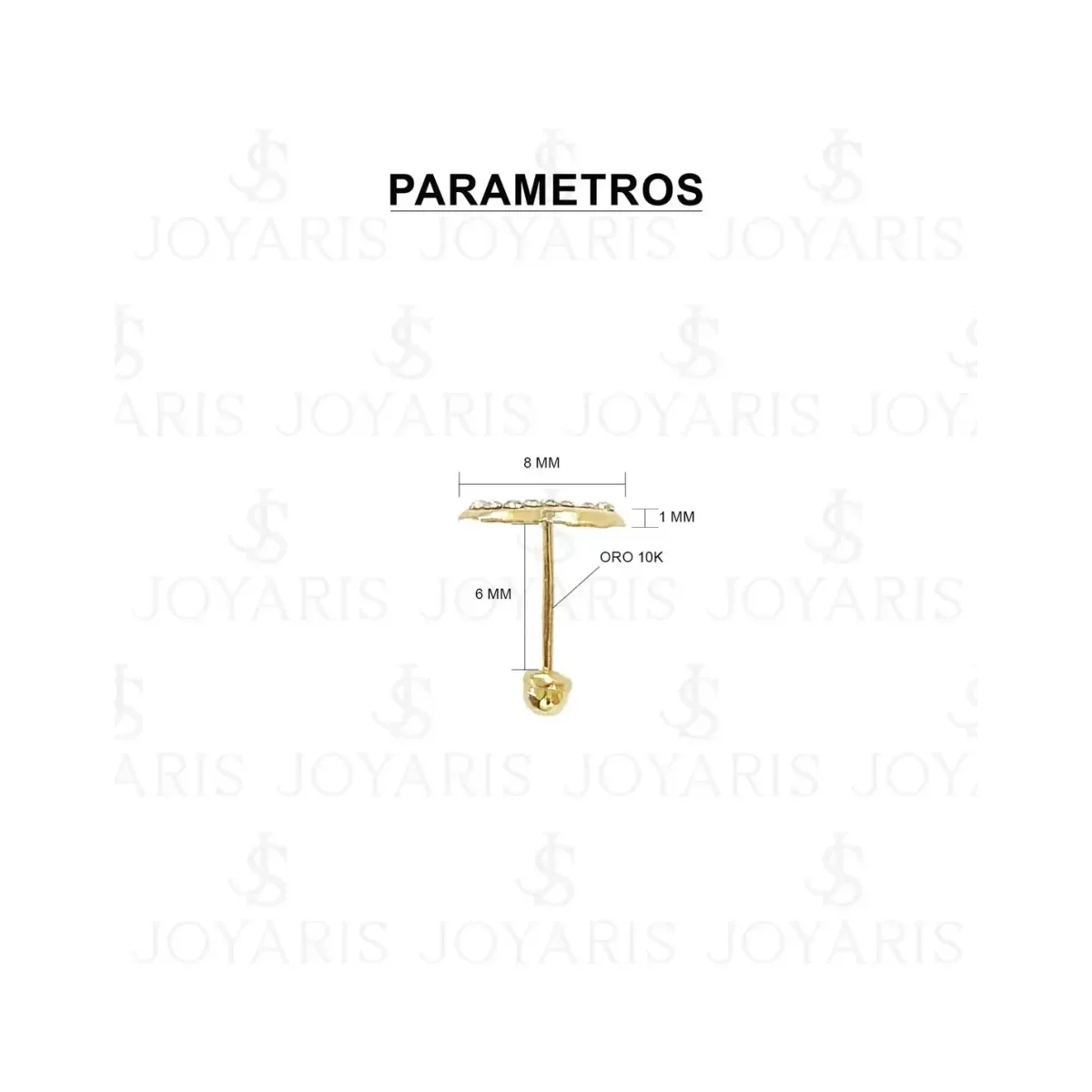 Aretes Oro 10k Infinito con Zirconia - Imagen 2