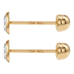 Aretes Oro 10k Infinito con Zirconia - Imagen 4