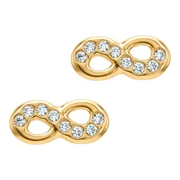 Aretes Oro 10k Infinito con Zirconia - Imagen 5