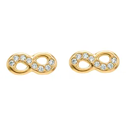 Aretes Oro 10k Infinito con Zirconia - Imagen 6
