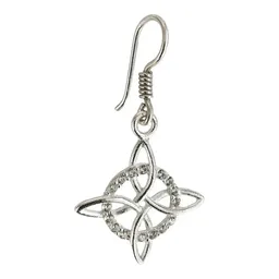 Aretes Plata 925 Nudo de Bruja con Zirconias Unisex - Imagen 2