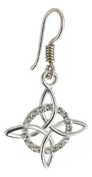 Aretes Plata 925 Nudo de Bruja con Zirconias Unisex - Imagen 2