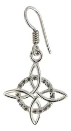 Aretes Plata 925 Nudo de Bruja con Zirconias Unisex - Imagen 3