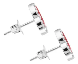 Aretes Plata 925 Trébol Cuatro Hojas Grandes con Zirconia - Imagen 3