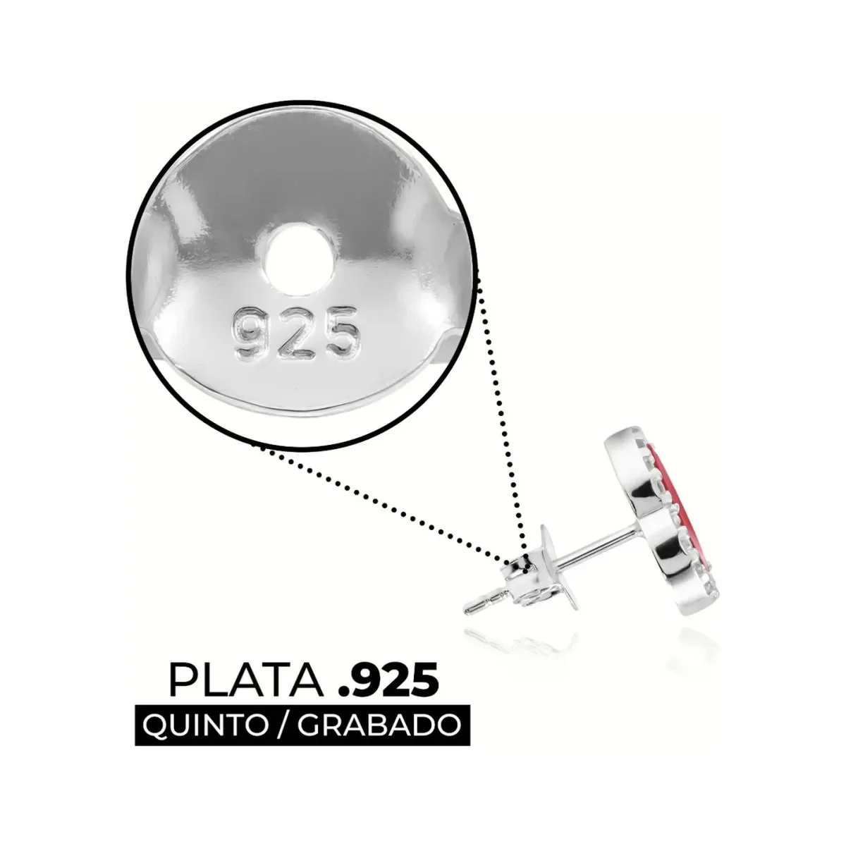 Aretes Plata 925 Trébol Cuatro Hojas Grandes con Zirconia - Imagen 4