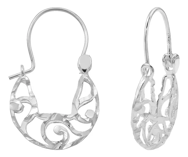 Aretes de plata .925 estilo canasta coquetas 2 cm x 1.5 cm — Joyaris
