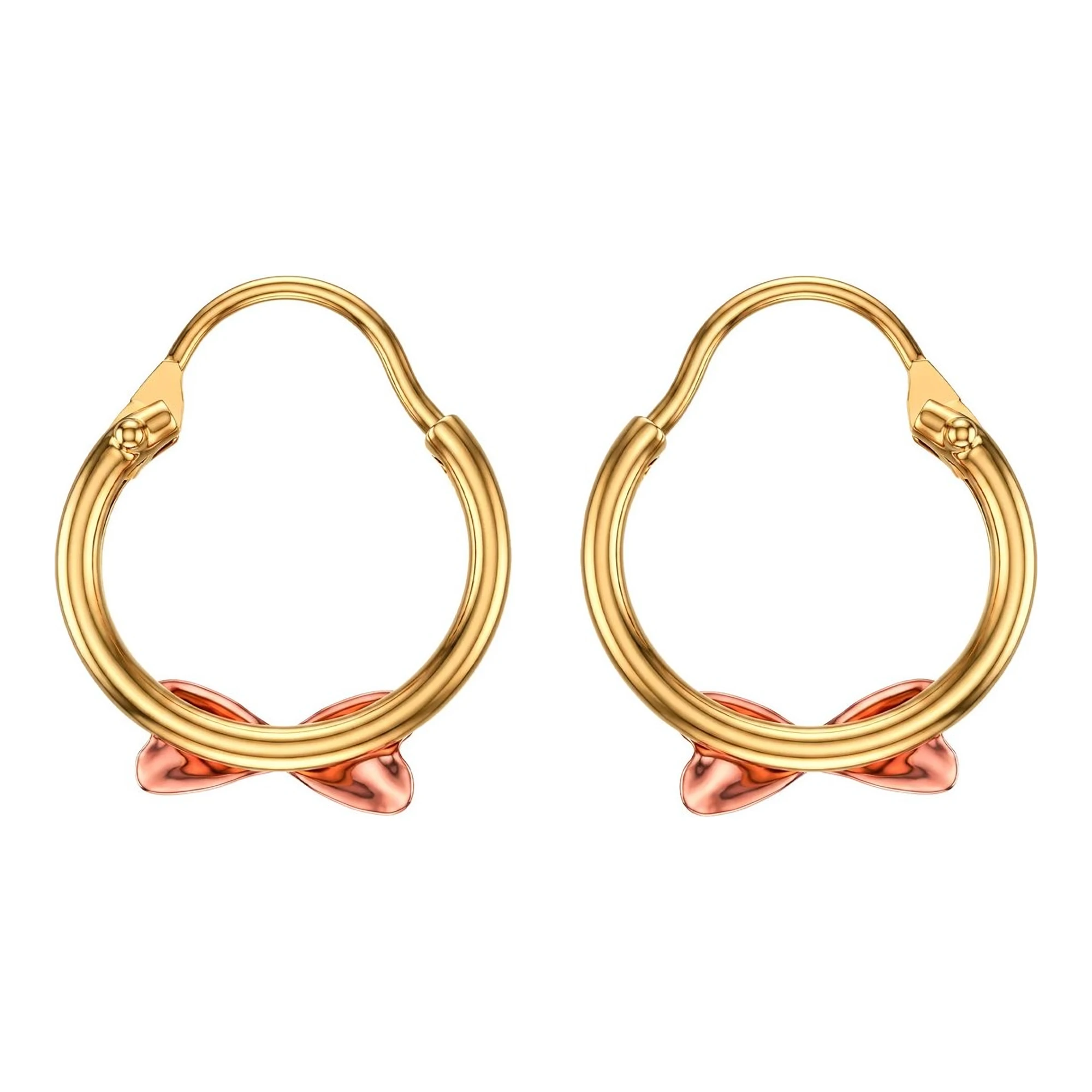 Arracadas de Oro 10k Diseño Moño 10 mm - Imagen 4