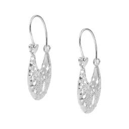 Arracadas Huggies Plata 925 Filigrana Diamantada Unisex - Imagen 3