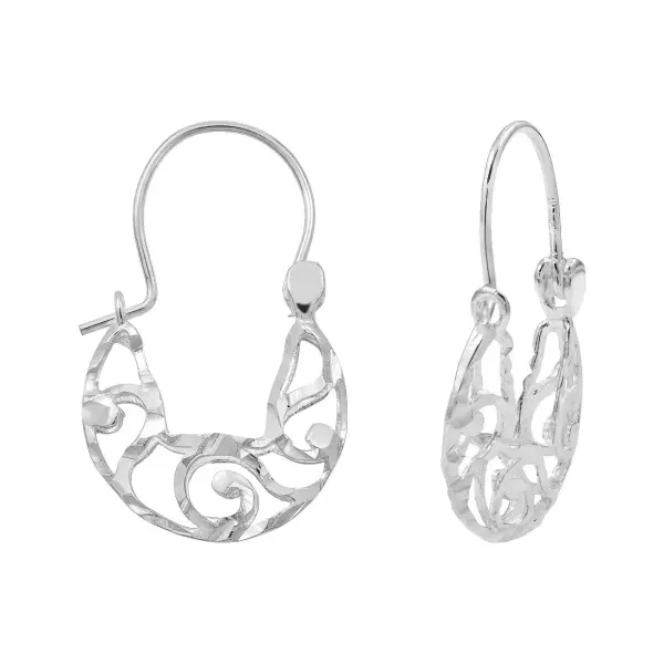 Aretes de plata .925 estilo canasta coquetas 2 cm x 1.5 cm — Joyaris