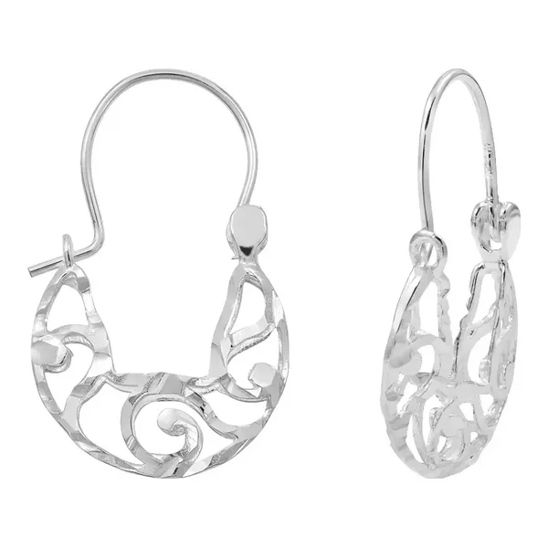 Aretes de plata .925 estilo canasta coquetas 2 cm x 1.5 cm — Joyaris
