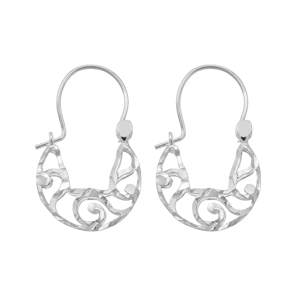 Arracadas Plata 999 Tejido Canasta para Mujer Ligeras - Imagen 2