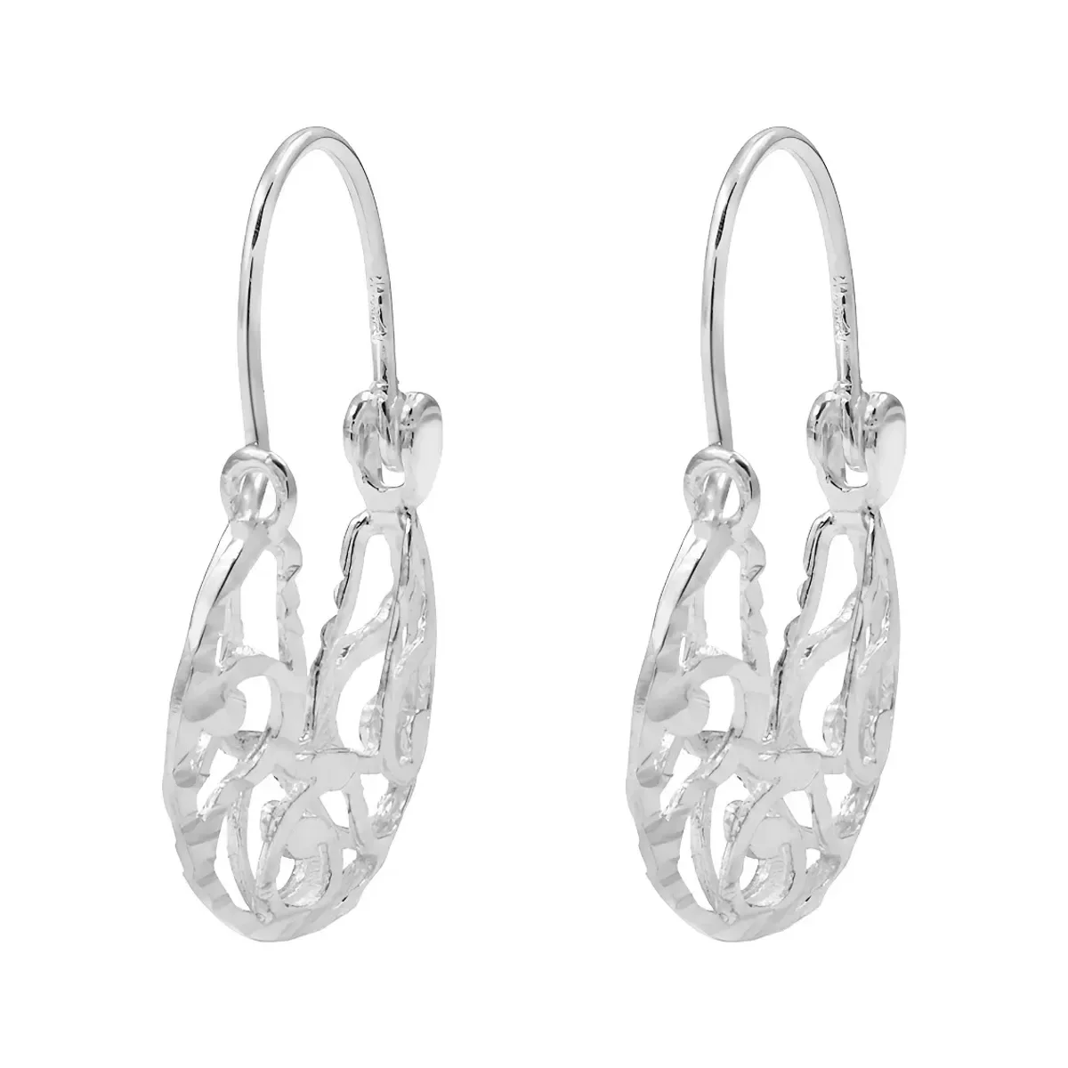 Arracadas Plata 999 Tejido Canasta para Mujer Ligeras - Imagen 3