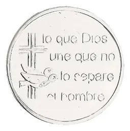 Arras Matrimoniales Plata Ley .999 Diseño Santos Estuche Boda Civil - Imagen 3