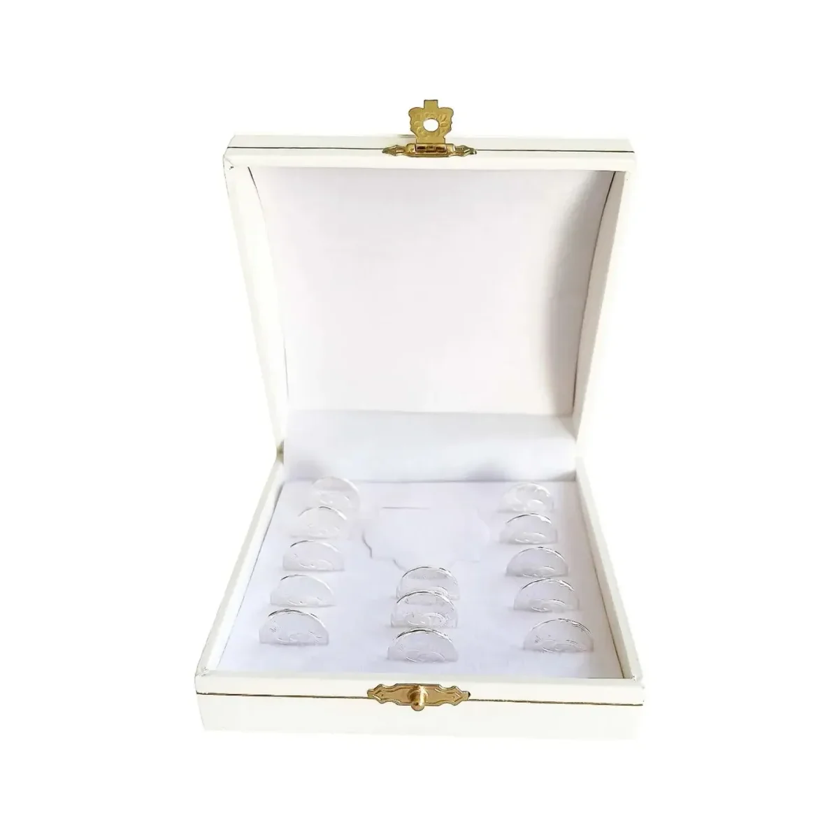 Arras Matrimoniales Plata Ley .999 Diseño Santos Estuche Boda Civil - Imagen 6