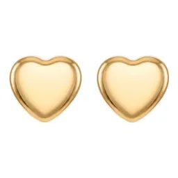 Broqueles de Oro 10k Corazón Bombacho con Rosca 5 mm - Imagen 2