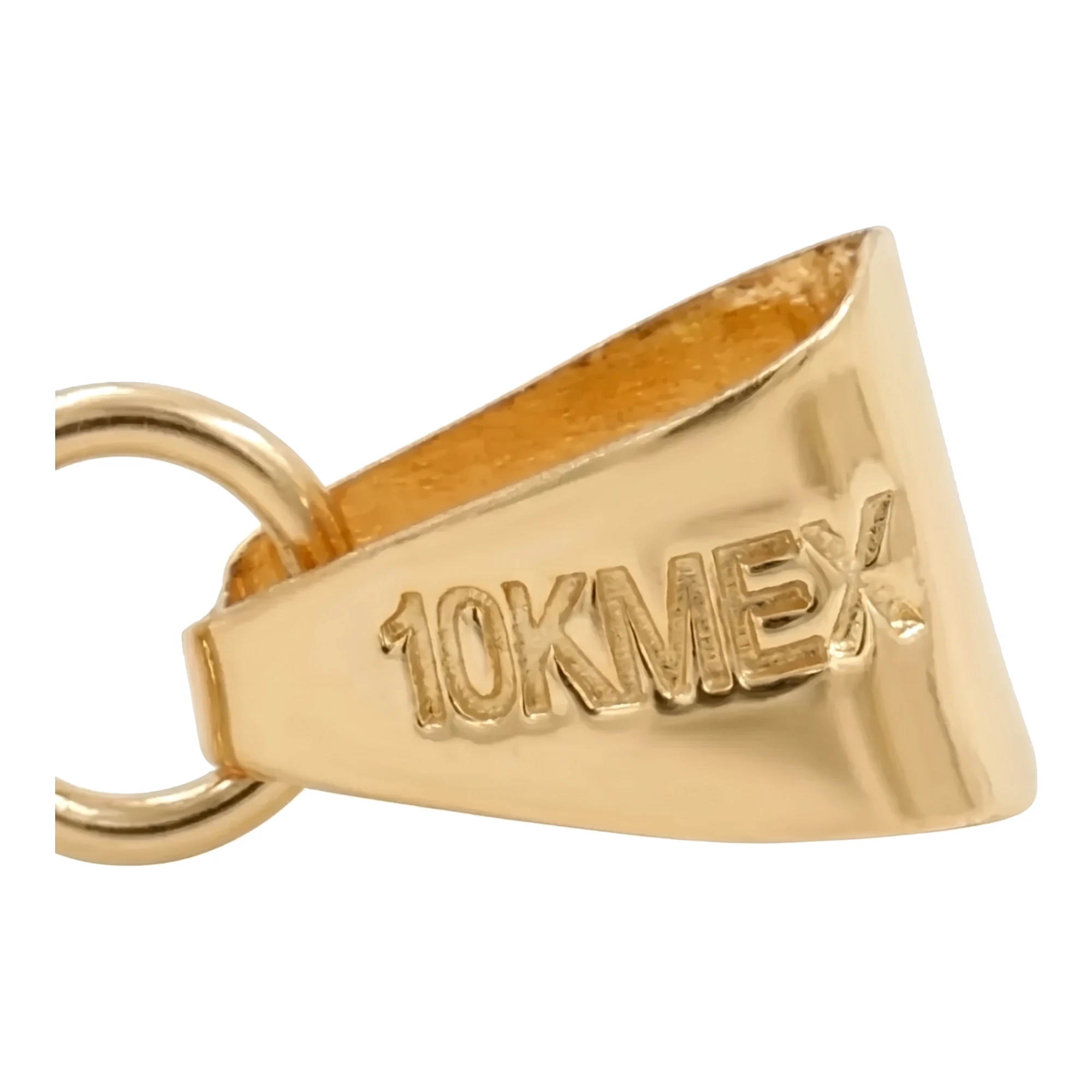 Dije de Oro 10k con Cristal Tornasol Incrustado 20x5 mm - Imagen 3
