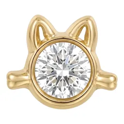 Broqueles de Gato de Oro 10k con Zirconia Blanca 4 mm Broche a Rosca - Imagen 2