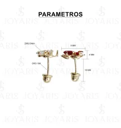 Aretes Broquel Oro 10k Diseño Ángel y Demonio Unisex - Imagen 2